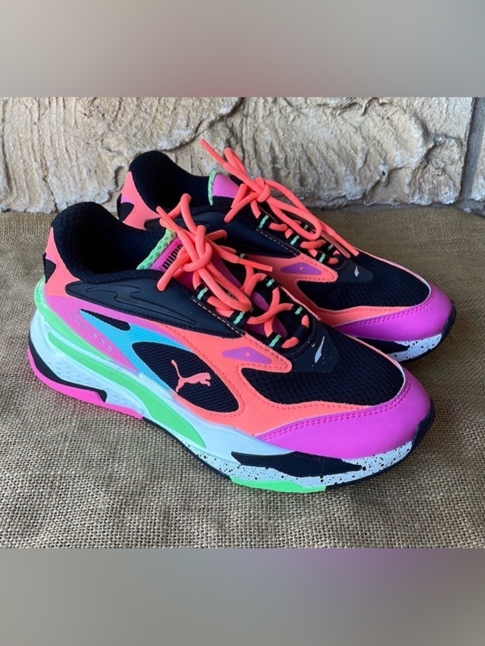 PUMA RS-FAST Block PINK BLACK SNEAKERS SHOES New Size 5 1/2 Sold Out! NWT